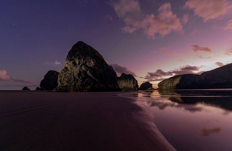 <img src="beach.jpg" alt="a lovely purple sunset reflects on the sands of a beach in Oregon">  height="300" width="300"