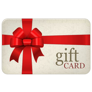 a gift card with a red ribbon tied around it