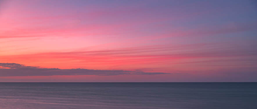 A pastel sunset over the sea